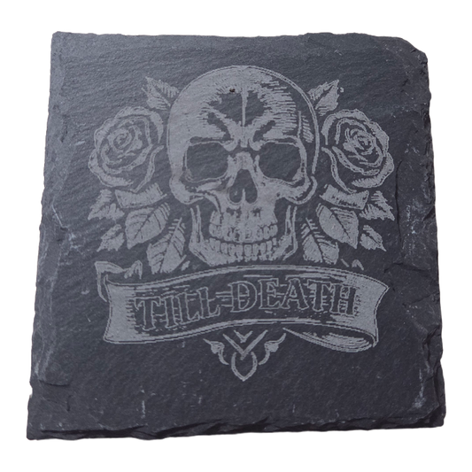 👉 Dark Romance Slate Coaster Set – Gothic Valentine’s Day Gift for Couples