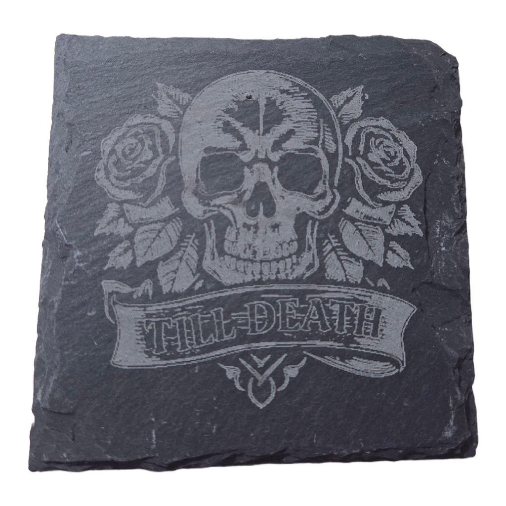 👉 Dark Romance Slate Coaster Set – Gothic Valentine’s Day Gift for Couples